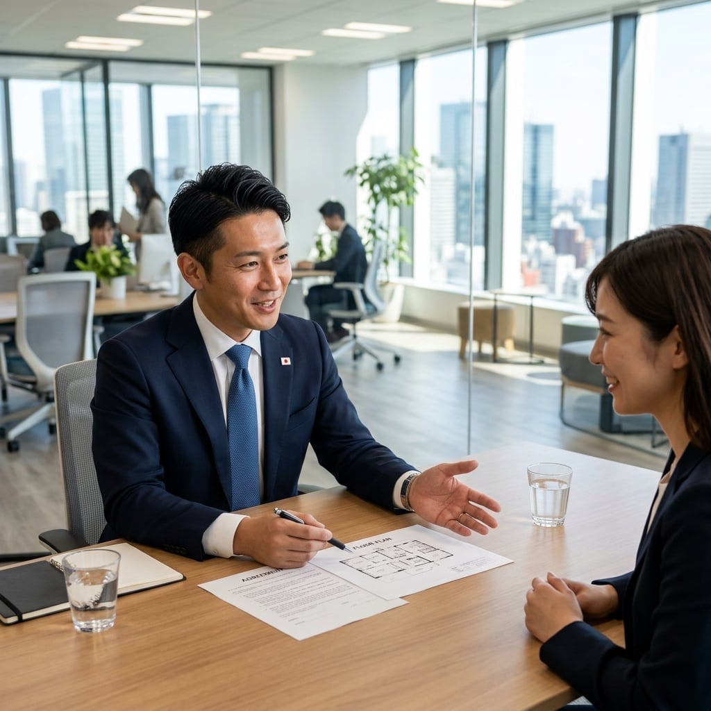 見積もりを精査するコンサルタント